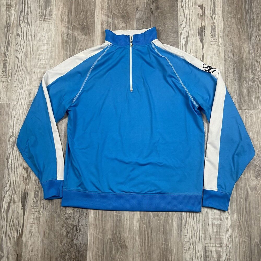 Footjoy FJ Sweater Mens Large‎ Blue Long Sleeve 1/4 Zip Golf Casual Performance